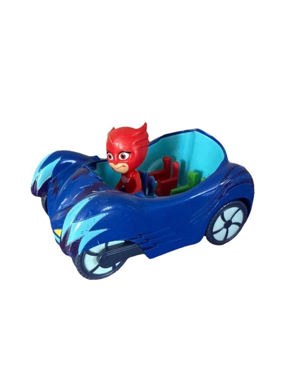 PJ Masks Cat Boy 3 Seat Vehicle Car  7 in. Blue Just Play Accessory Plus Figure